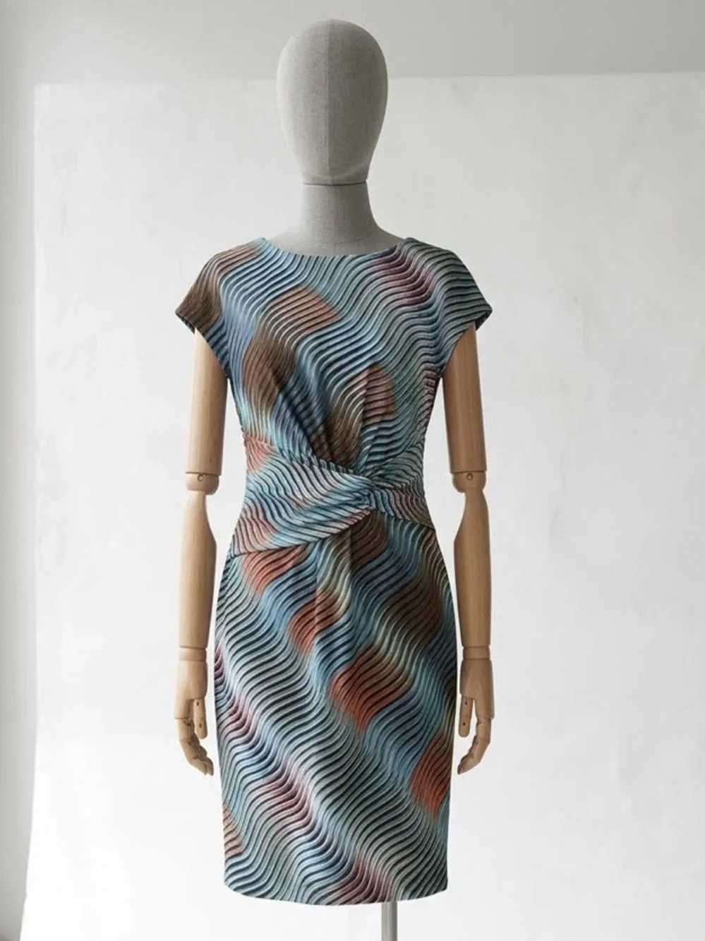 Ellen Tracy Wave Midi Dress Size 6